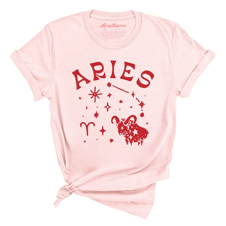 Aries Graphic Tee - Soft Pink