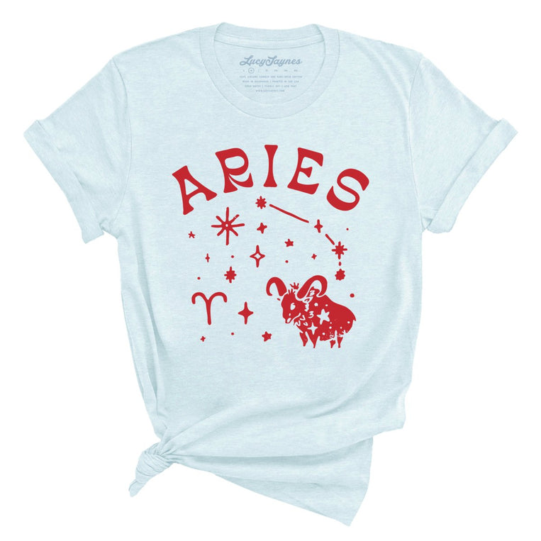 Aries Graphic Tee - Heather Ice Blue