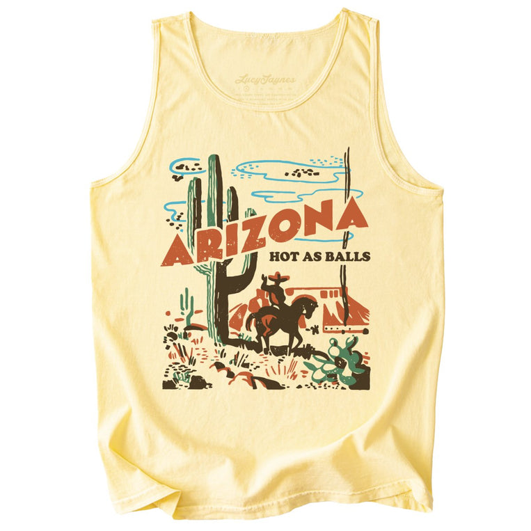 Arizona Hot As Balls Comfort Colors Graphic Tank Top - Butter
