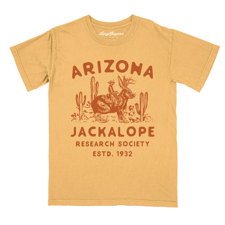Arizona Jackalope Research Society - Mustard - Comfort Colors Tee