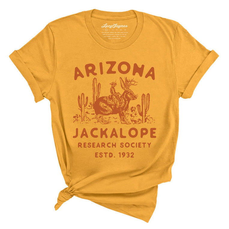 Arizona Jackalope Research Society - Mustard - Unisex T-Shirt