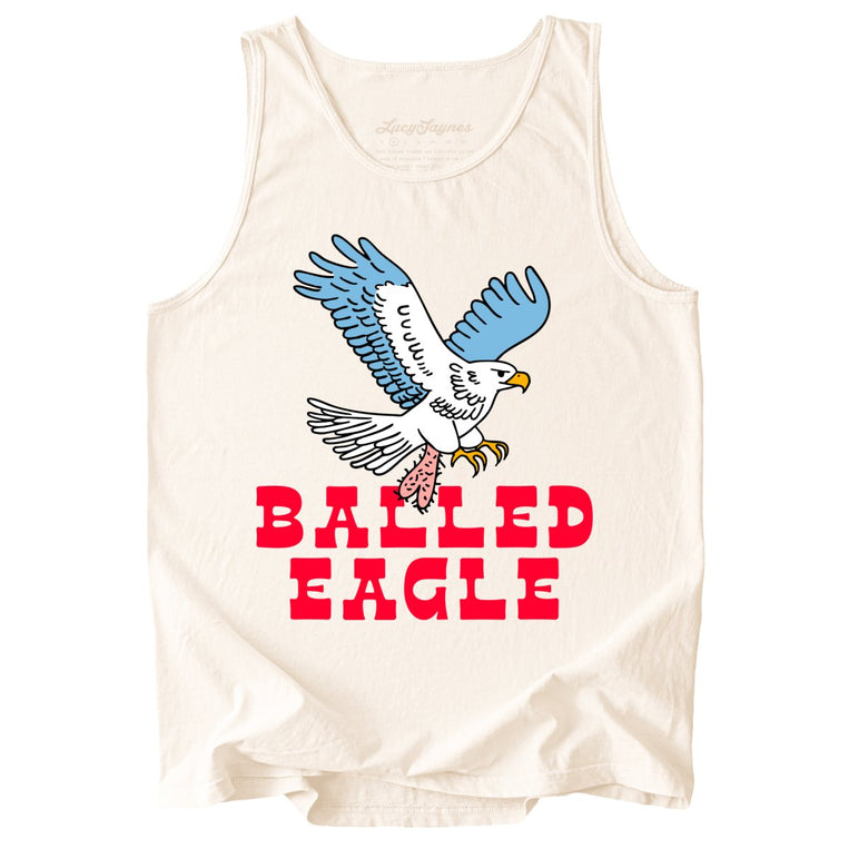 Balled Eagle Comfort Colors Graphic Tank Top - Ivory