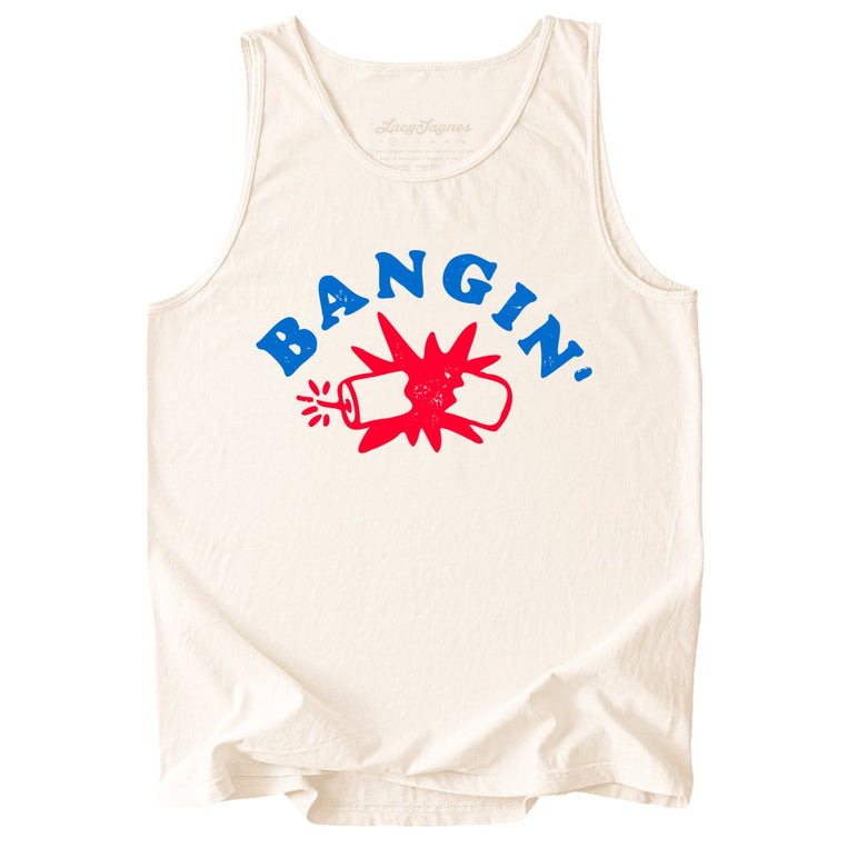 Bangin' Comfort Colors Graphic Tank Top - Ivory