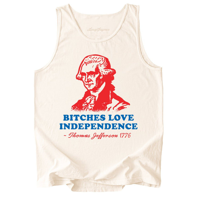 Bitches Love Independence Comfort Colors Graphic Tank Top - Ivory