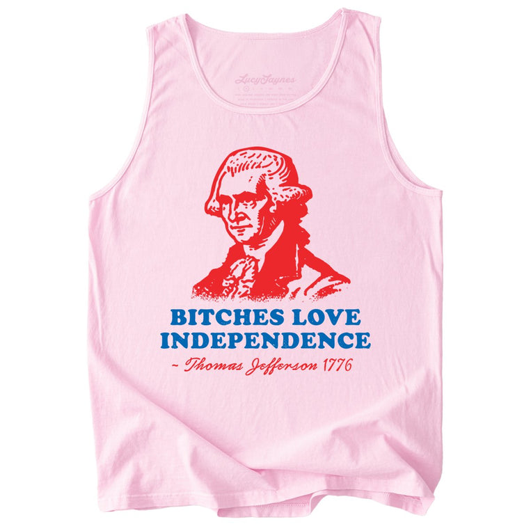 Bitches Love Independence Comfort Colors Graphic Tank Top - Blossom