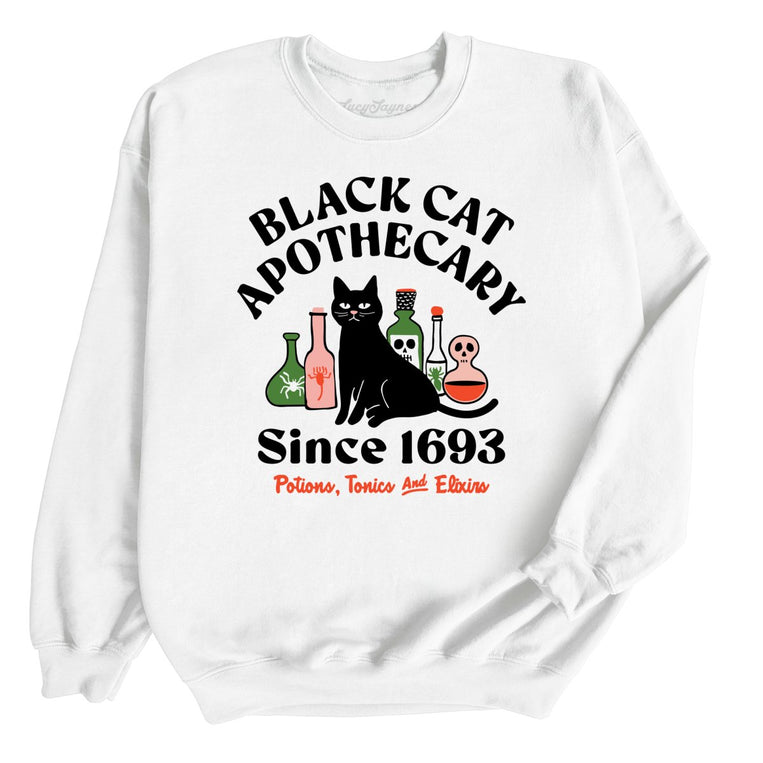 Black Cat Apothecary - White - Full Front