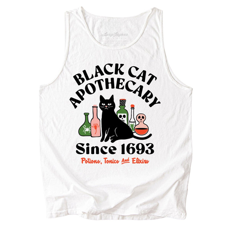Black Cat Apothecary Comfort Colors Graphic Tank Top - White