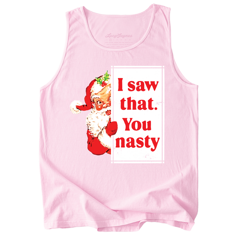 I Saw That You Nasty Comfort Colors Graphic Tank Top - Blossom
