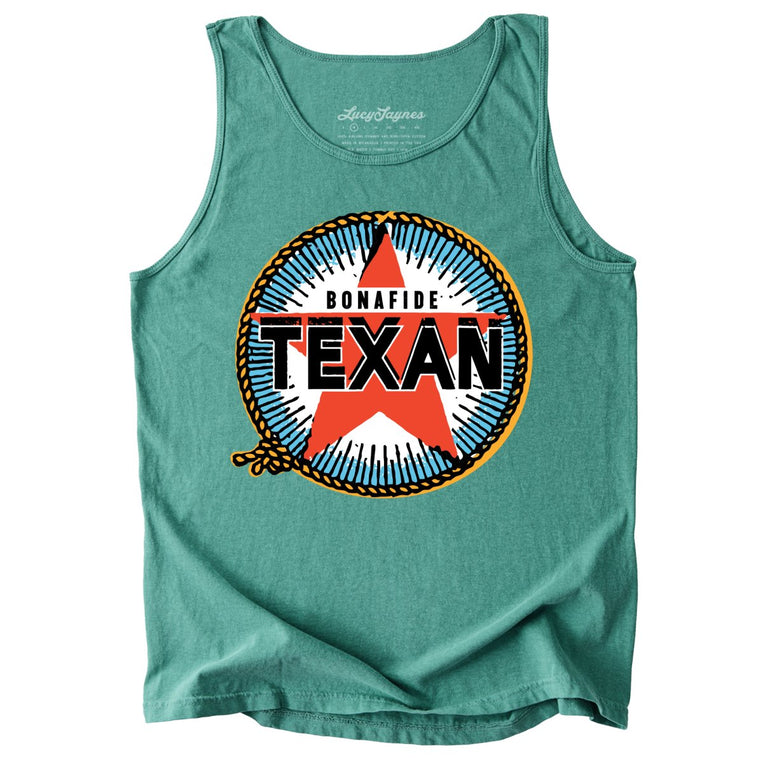 Bonafide Texan Comfort Colors Graphic Tank Top - Light Green