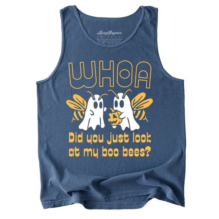 Boo Bees Comfort Colors Graphic Tank Top - Denim
