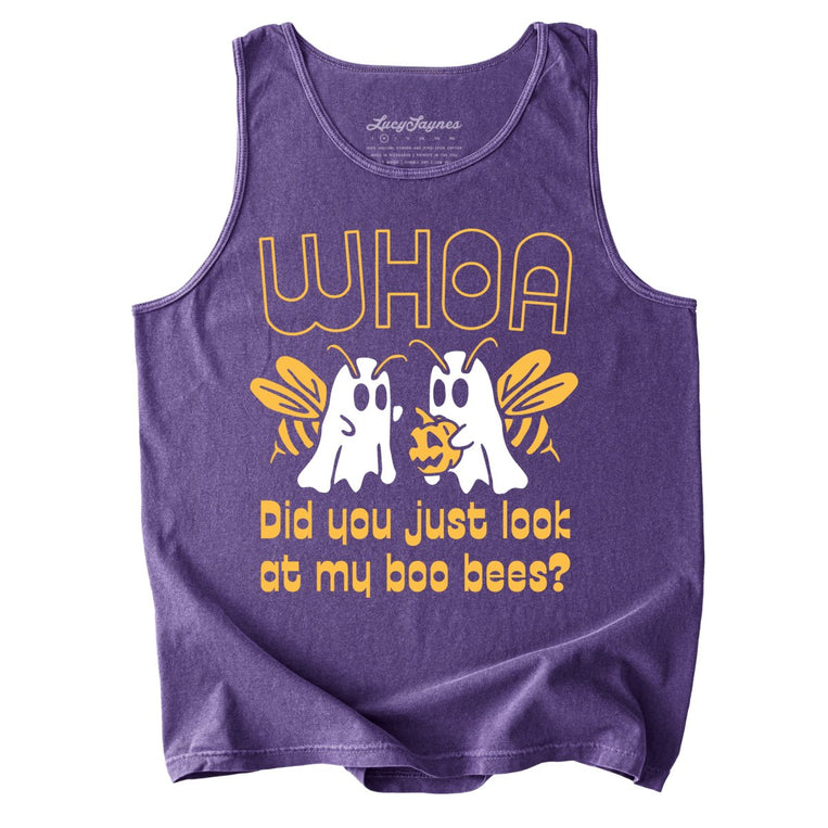 Boo Bees Comfort Colors Graphic Tank Top - Grape