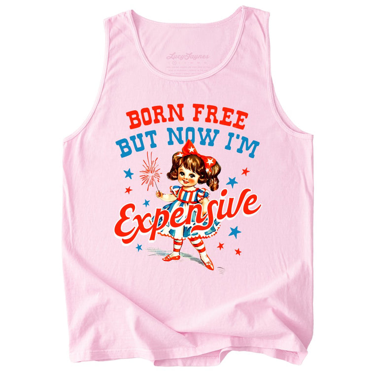 Born Free But Now I'm Expensive Comfort Colors Graphic Tank Top - Blossom