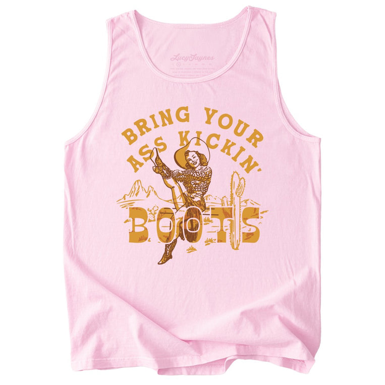 Bring Your Ass Kickin' Boots Comfort Colors Graphic Tank Top - Blossom