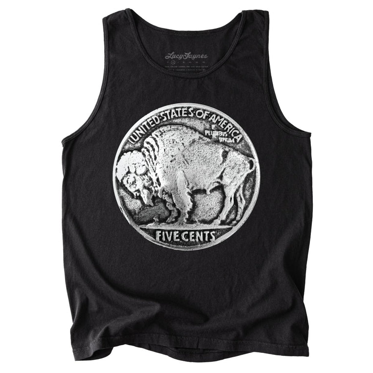 Buffalo Nickel Comfort Colors Graphic Tank Top - Black