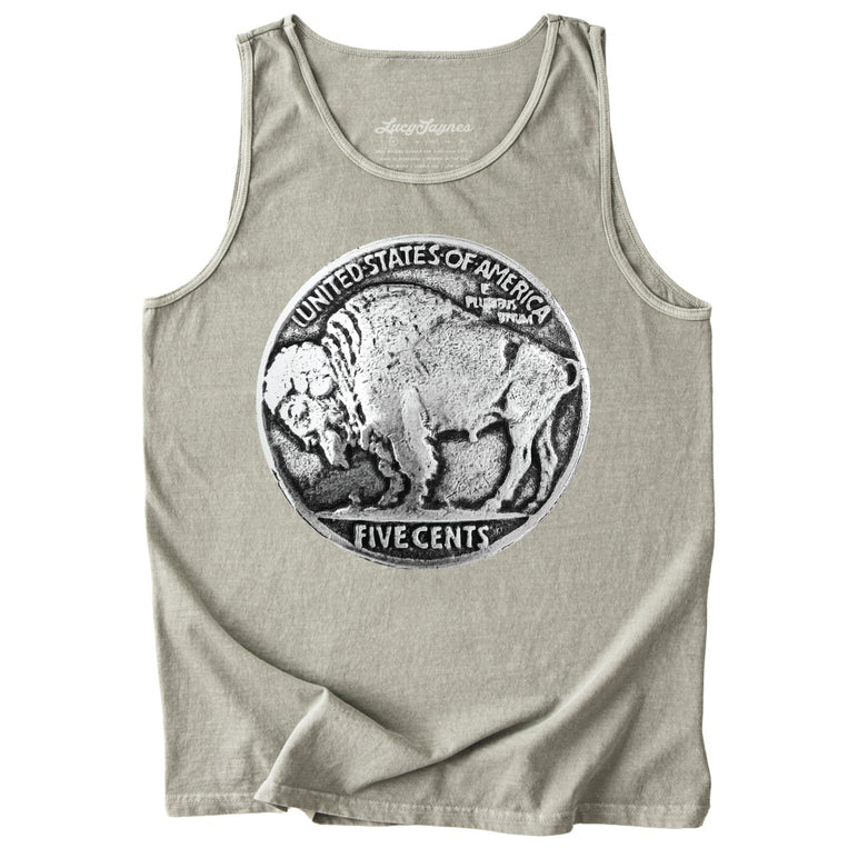 Buffalo Nickel Comfort Colors Graphic Tank Top - Sandstone