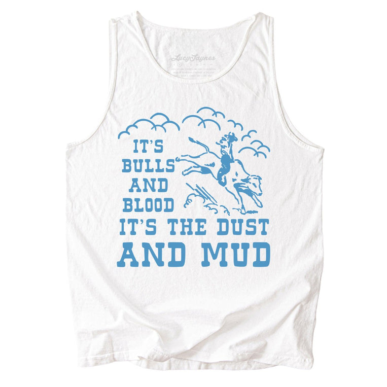 Bulls And Blood Comfort Colors Graphic Tank Top - White