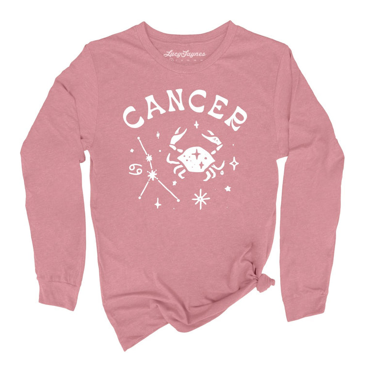 Cancer - Heather Mauve - Unisex Long Sleeve T-Shirt