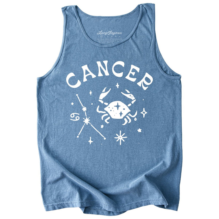 Cancer Comfort Colors Graphic Tank Top - Blue Jean