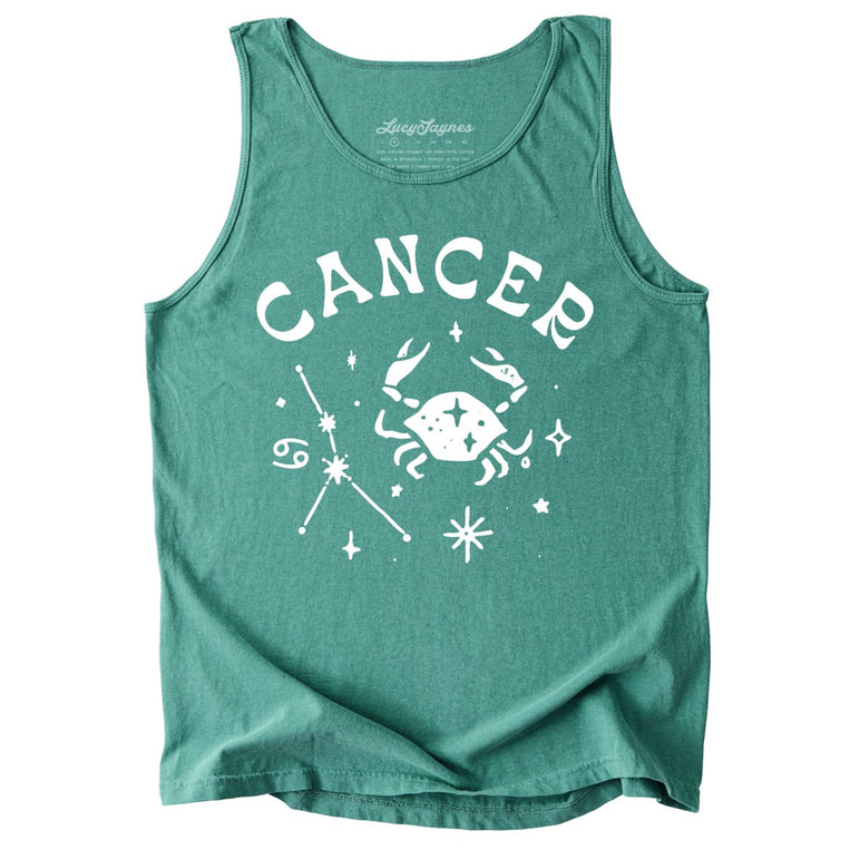 Cancer Comfort Colors Graphic Tank Top - Light Green