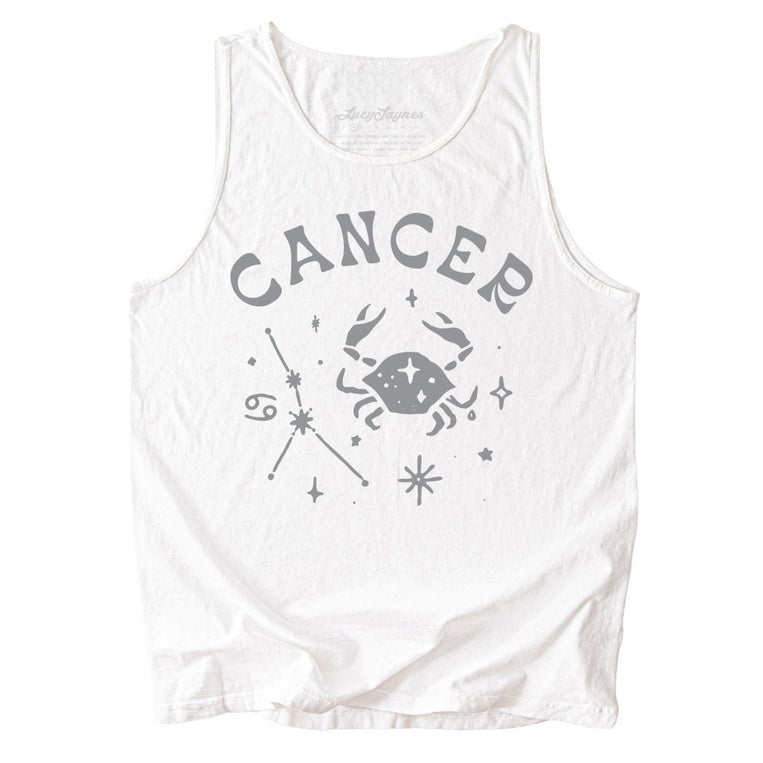 Cancer Comfort Colors Graphic Tank Top - White