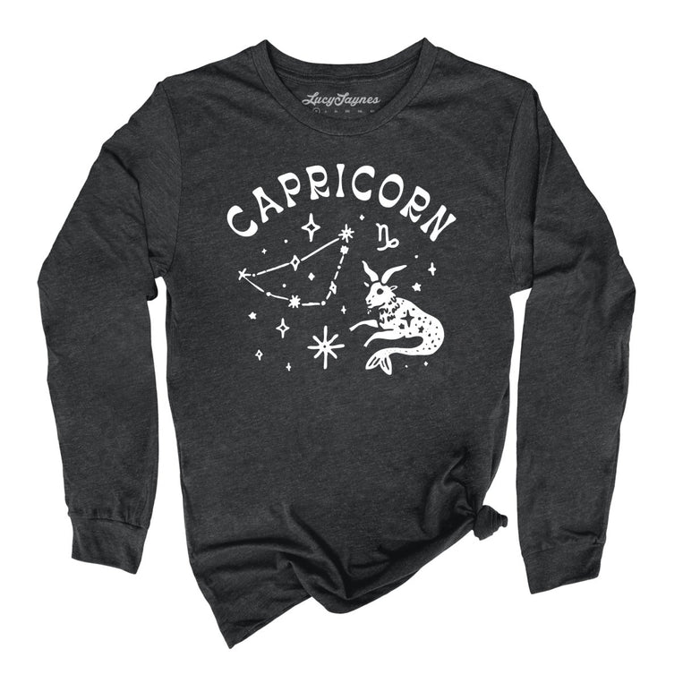 Capricorn - Dark Grey Heather - Unisex Long Sleeve T-Shirt
