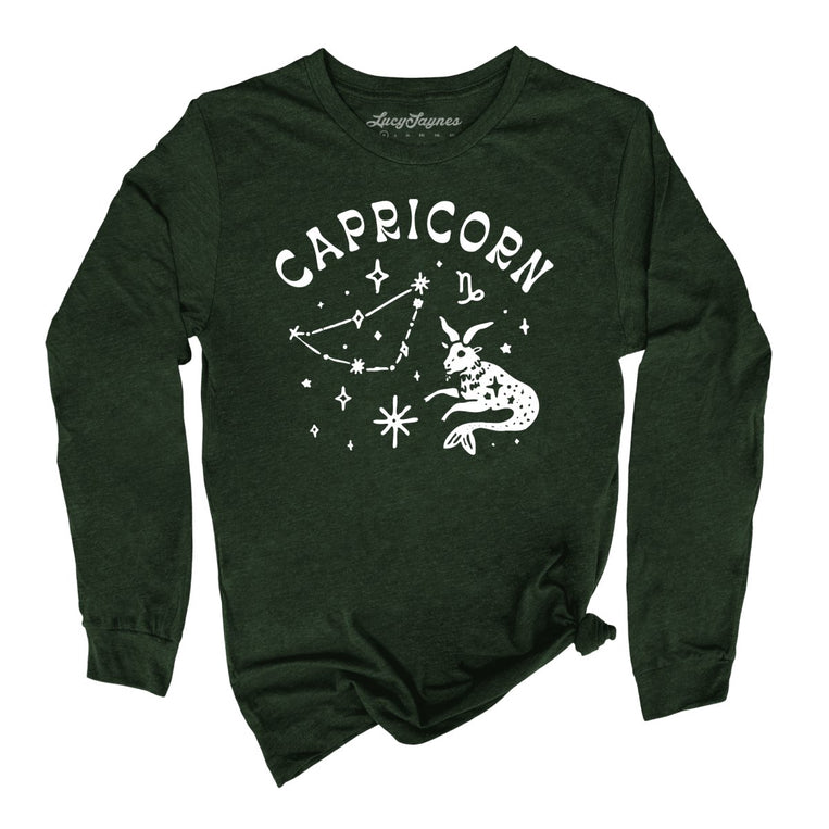 Capricorn - Heather Forest - Unisex Long Sleeve T-Shirt