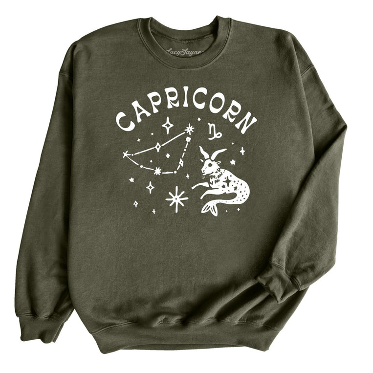 Capricorn - Military Green - Unisex Sweatshirt