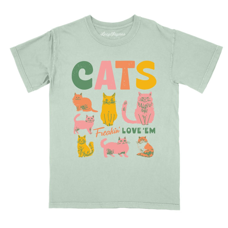 Cats Freakin' Love 'Em - Bay - Comfort Colors Tee