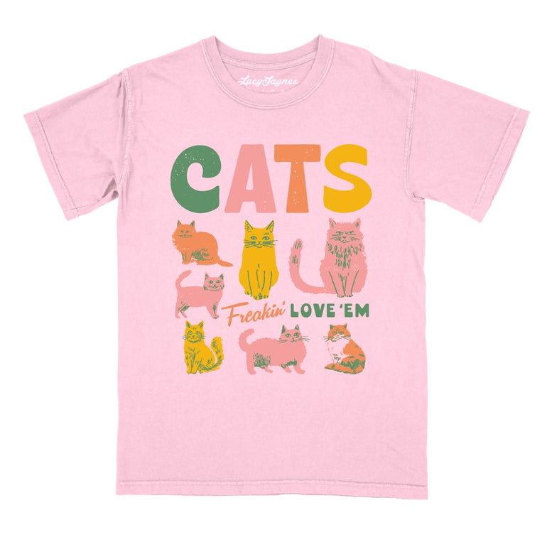 Cats Freakin' Love 'Em - Blossom - Comfort Colors Tee