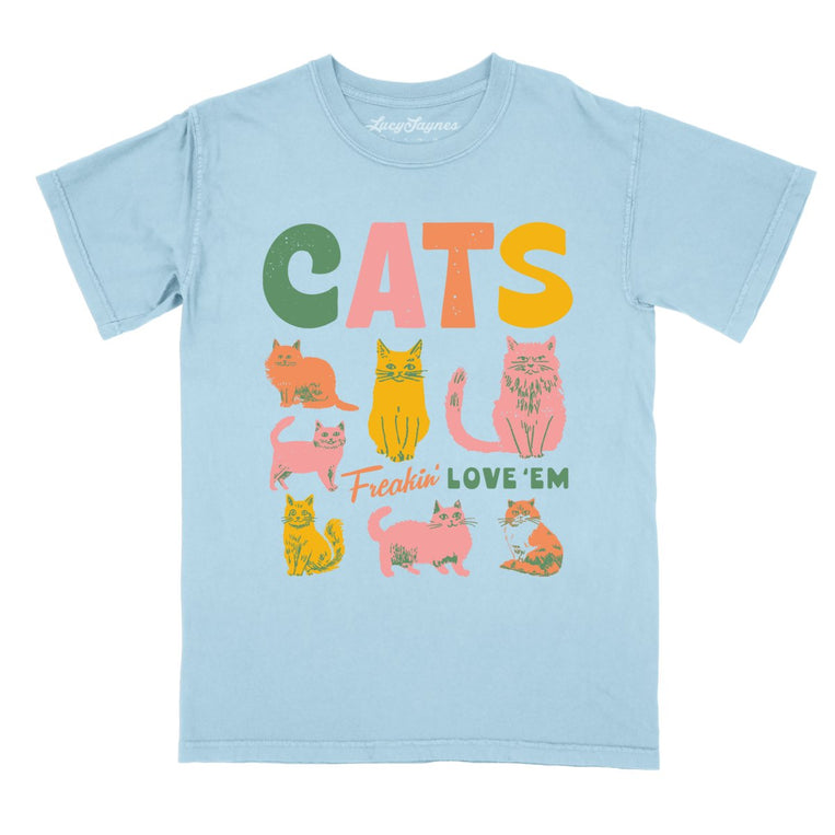 Cats Freakin' Love 'Em - Chambray - Comfort Colors Tee