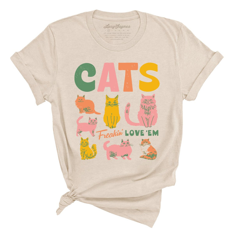 Cats Freakin' Love 'Em - Soft Cream - Unisex T-Shirt