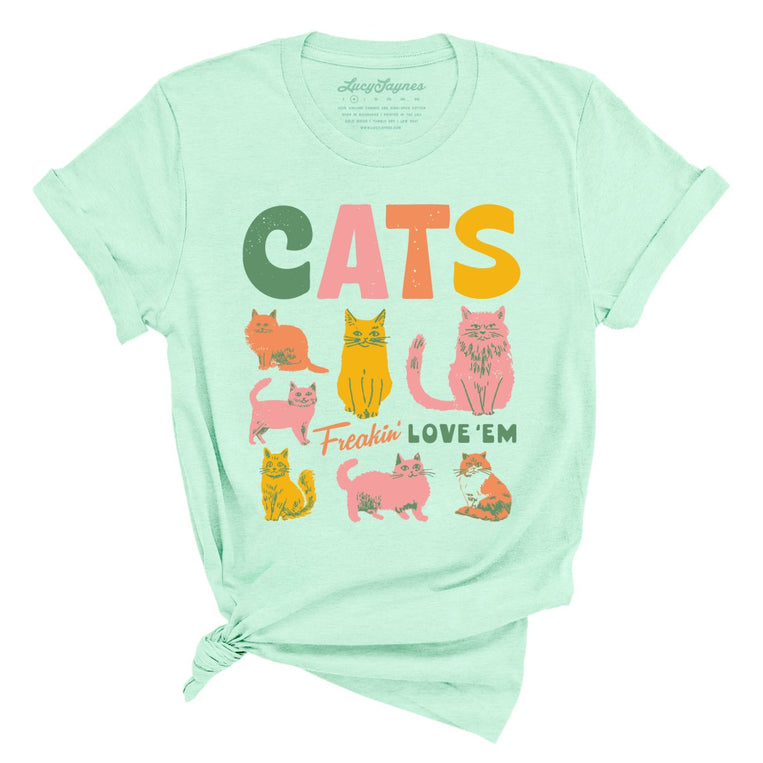 Cats Freakin' Love 'Em - Heather Mint - Unisex T-Shirt