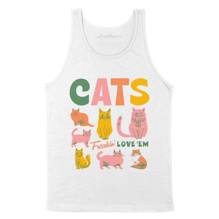 Cats Freakin' Love 'Em - White - Unisex Tank Top