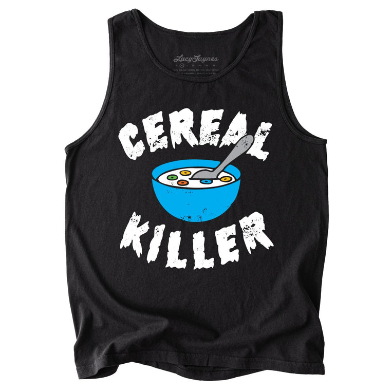 Cereal Killer Comfort Colors Graphic Tank Top - Black