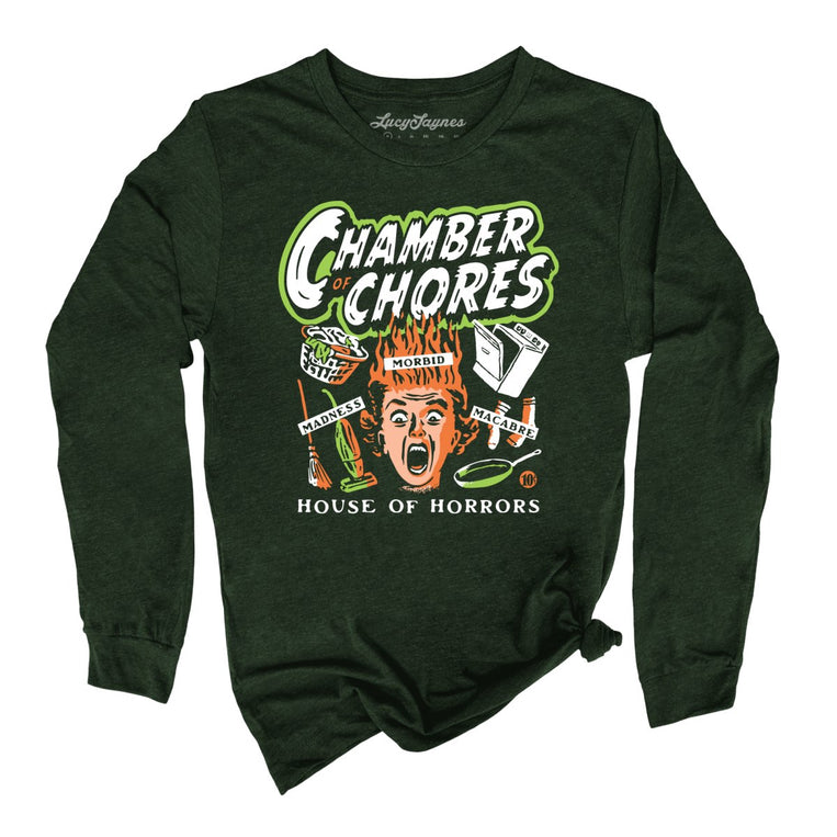 Chamber Of Chores - Heather Forest - Unisex Long Sleeve T-Shirt