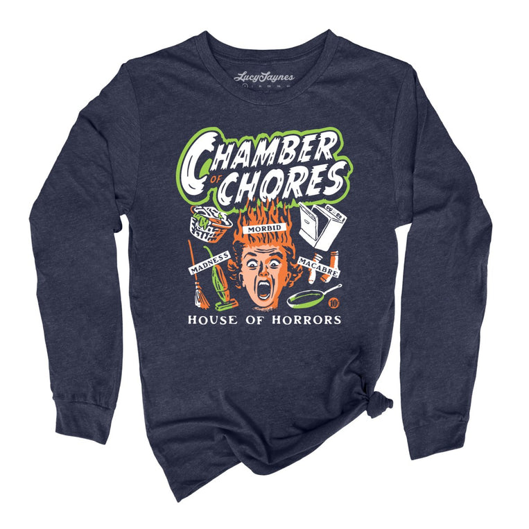 Chamber Of Chores - Heather Navy - Unisex Long Sleeve T-Shirt