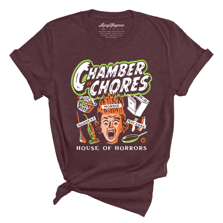 Chamber Of Chores - Heather Maroon - Unisex T-Shirt