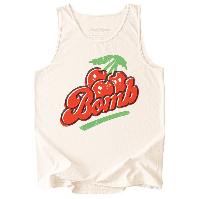 Cherry Bomb Comfort Colors Graphic Tank Top - Ivory