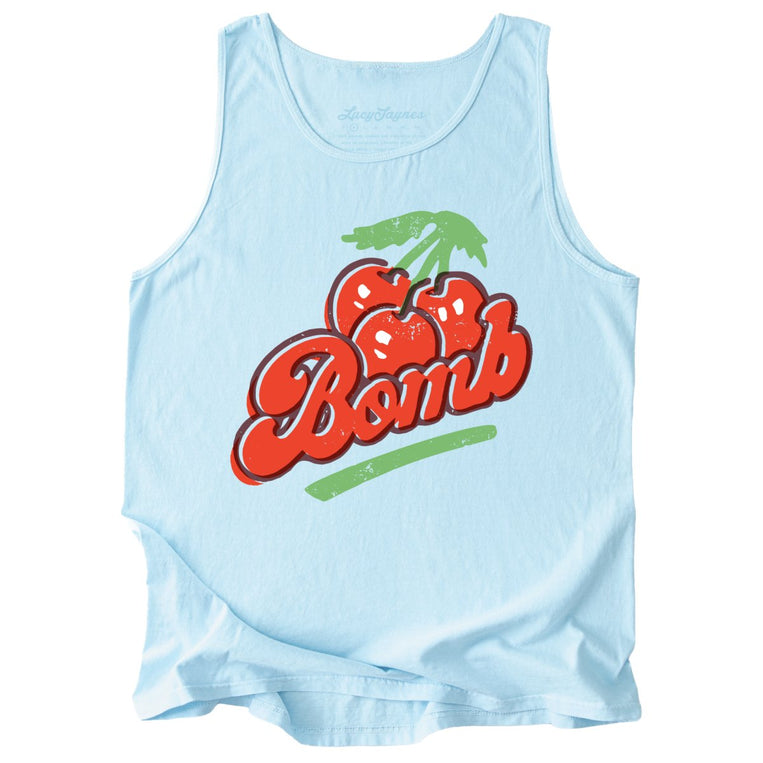 Cherry Bomb Comfort Colors Graphic Tank Top - Chambray