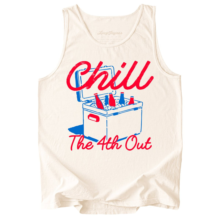 Chill The 4th Out Comfort Colors Graphic Tank Top - Ivory
