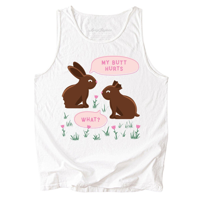 Chocolate Bunnies Comfort Colors Graphic Tank Top - White