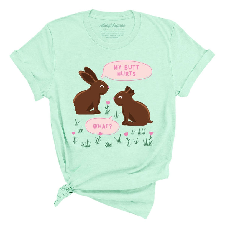 Chocolate Bunnies - Heather Mint - Unisex T-Shirt