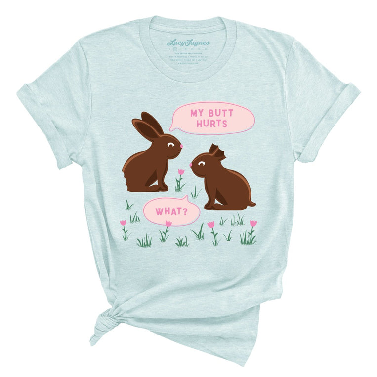 Chocolate Bunnies - Heather Ice Blue - Full Front
