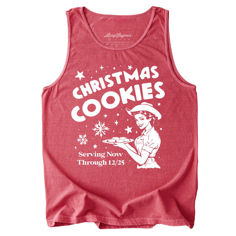 Christmas Cookies Comfort Colors Graphic Tank Top - Crimson