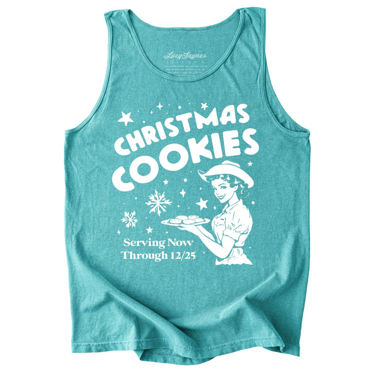Christmas Cookies Comfort Colors Graphic Tank Top - Seafoam