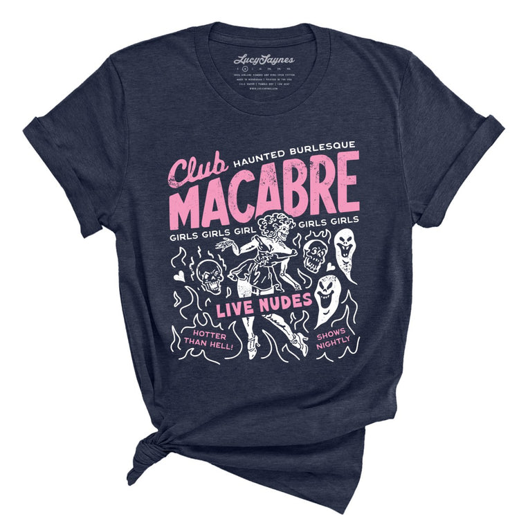 Club Macabre - Heather Midnight Navy - Unisex T-Shirt