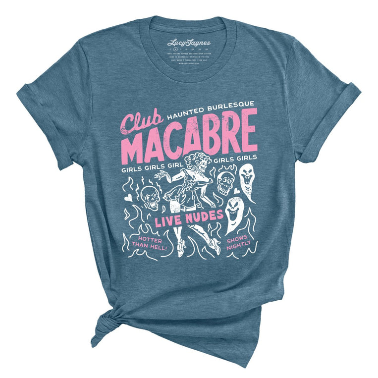 Club Macabre - Heather Deep Teal - Unisex T-Shirt