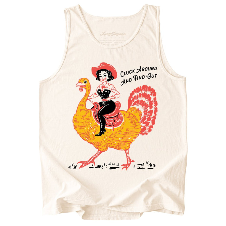Cluck Around & Find Out Comfort Colors Graphic Tank Top - Ivory
