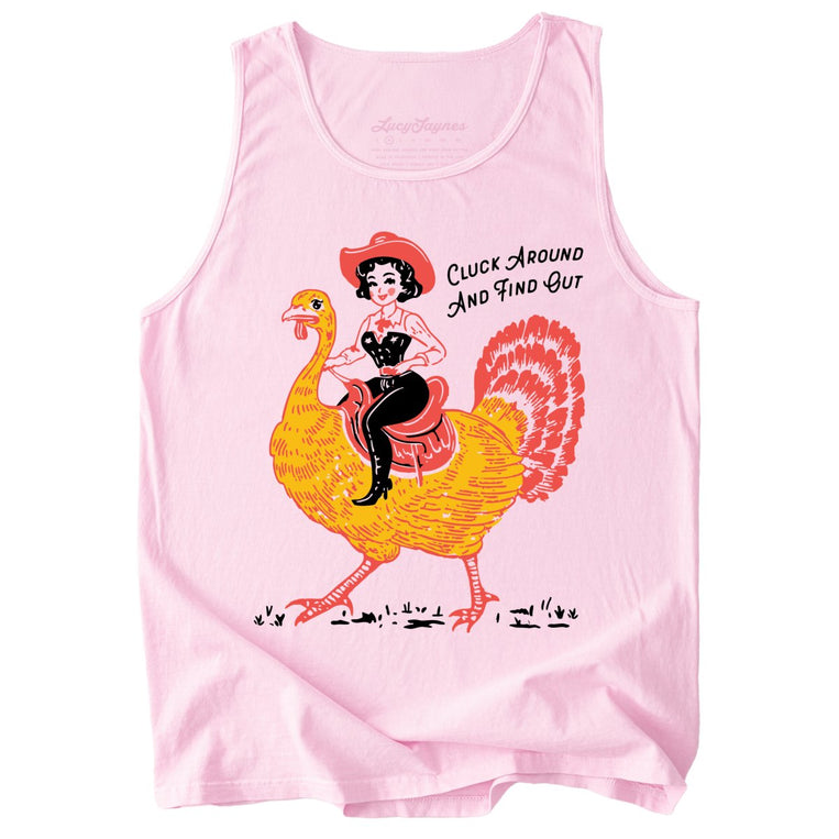 Cluck Around & Find Out Comfort Colors Graphic Tank Top - Blossom