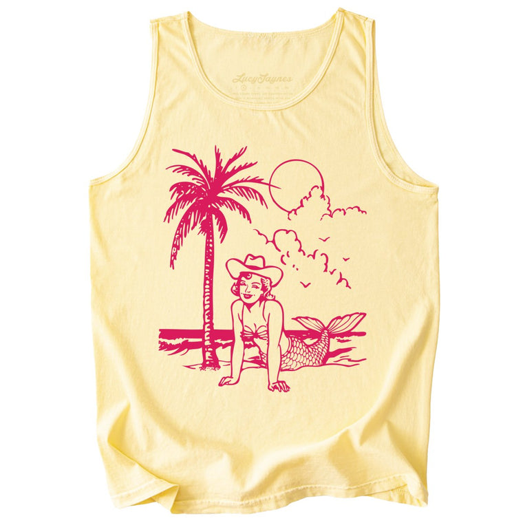 Coastal Cowgirl Comfort Colors Graphic Tank Top - Butter
